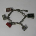 Harrods silver coloured charm bracelet