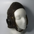 WW2 B-Type Pilot flying helmet as used in Battle of Britain - ear cups removed - marked AM - size 2