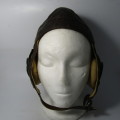 WW2 B-Type Pilot flying helmet as used in Battle of Britain - ear cups removed - marked AM - size 2