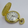 Vintage Style Quartz pocketwatch with fish motif - Working