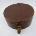 Vintage leather round case - empty
