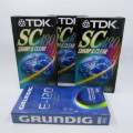 Lot of 4 VHS cassettes - video tapes - TDK and Grundig