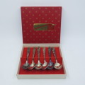Set of 6 vintage Bridal Rose EPNS teaspoons in box