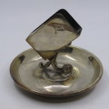 Shipping Line silver plated match stand and ashtray - Alfred Holt and Co. - Blue Funnel Line