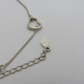 Sterling sliver bracelet with hearts - Weighs 3,0 grams - Length 25,5 cm