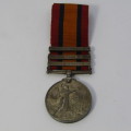 Boer War QSA medal with 3 clasps issued to 26530 Tpr P. van Haght, SA Light Horse - one clasp loose
