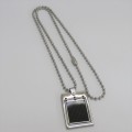 Stainless steel necklace and pendant - Length 51 cm
