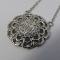 Sterling Silver necklace and pendant- weighs 3.7g - 47cm