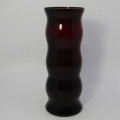 Dark Maroon hand made glass vase