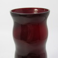 Dark Maroon hand made glass vase