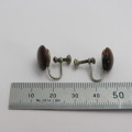 Pair of vintage costume jewellery screw on earrings