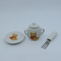 Mini Porcelain tea set - Missing spoon - Teddy bear design