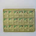 Set of 18 Springbok Past and Present series 1 safety matches - empty