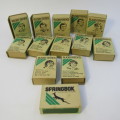 Set of 13vintage Springbok Rugby series safety matchboxes - empty