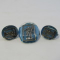 Vintage glass ballerina brooch and earring set - screw type