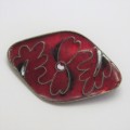 Vintage Enameled costume jewellery brooch - Chipped