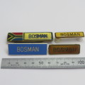 Lot of 4 Name tags for `Bosman` - SA Air Force