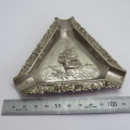 Vintage silverplated ashtray with shipping motif