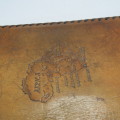 Vintage leather wallet with Africa map art