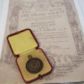 Royal Life Society medal awarded to JC Terblanche in January 1939