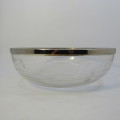 Vintage Glass bowl with silver plated rim