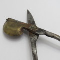 Antique wick trimming scissors with brass add on cup - Made by Miller Remsche