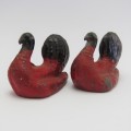 Pair of vintage lead birds - Turkey`s