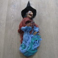 Halloween hanging witch figurine with sound and lights - 139cm