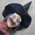 Halloween hanging witch figurine with sound and lights - 139cm