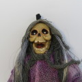 Halloween hanging witch figurine with sound and lights