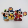 Lot of 3 Walt Disney soft plush toys - Goofy, Donald Duck, Mickey Mouse