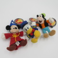 Lot of 3 Walt Disney soft plush toys - Goofy, Donald Duck, Mickey Mouse