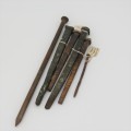 Lot of 6 Antique and vintage nails found in various locations in South West Africa