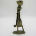 Ashanti bronze statue of lady with pot on head - lost wax method used