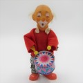 Vintage mechanical clown drummer - working - one loose ankle