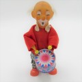 Vintage mechanical clown drummer - working - one loose ankle