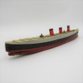 R.M.S Queen Mary - unique take to pieces model ship in box - made by Chad Valley Works
