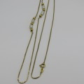 14kt gold chain with 4 pearls - Length 80 cm - Weight 6,7 g