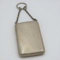 Sterling silver Birmingham business card holder with chain - 37,8 g