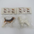 Vintage set of 6 Collectible plastic dogs