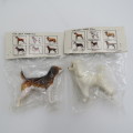 Vintage set of 6 collectible plastic dogs