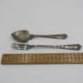 Antique Mappin and Webb silverplated jam spoon and pickle fork set