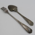 Antique Mappin and Webb silverplated jam spoon and pickle fork set