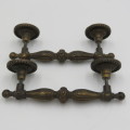 Pair of vintage casted bronze door handles