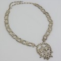 Indian silver necklace - Scan 85% silver - Weighs 50,0 g - Length 63 cm