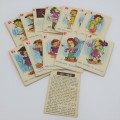 Set of Happy Families card game - A to J - Missing 1 x A, 1 x H, 2 x I and 1 x J