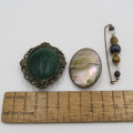 Lot of 3 vintage brooches