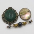 Lot of 3 vintage brooches