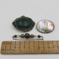 Lot of 3 vintage brooches