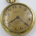 Vintage Ellenco pocketwatch - Gold coloured - Working